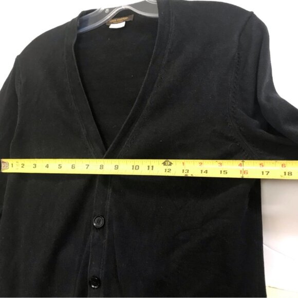Louis Vuitton Silk Cotton Cardigan Sweater LV Buttons Uniform Monogram Pocket S - Picture 14 of 16